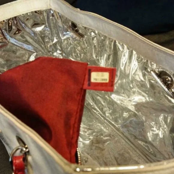 Auth CHANEL No 5 Canvas Leather Tote Shoulder Handbag Shopper Carrier Jumbo XL - Picture 4 of 4